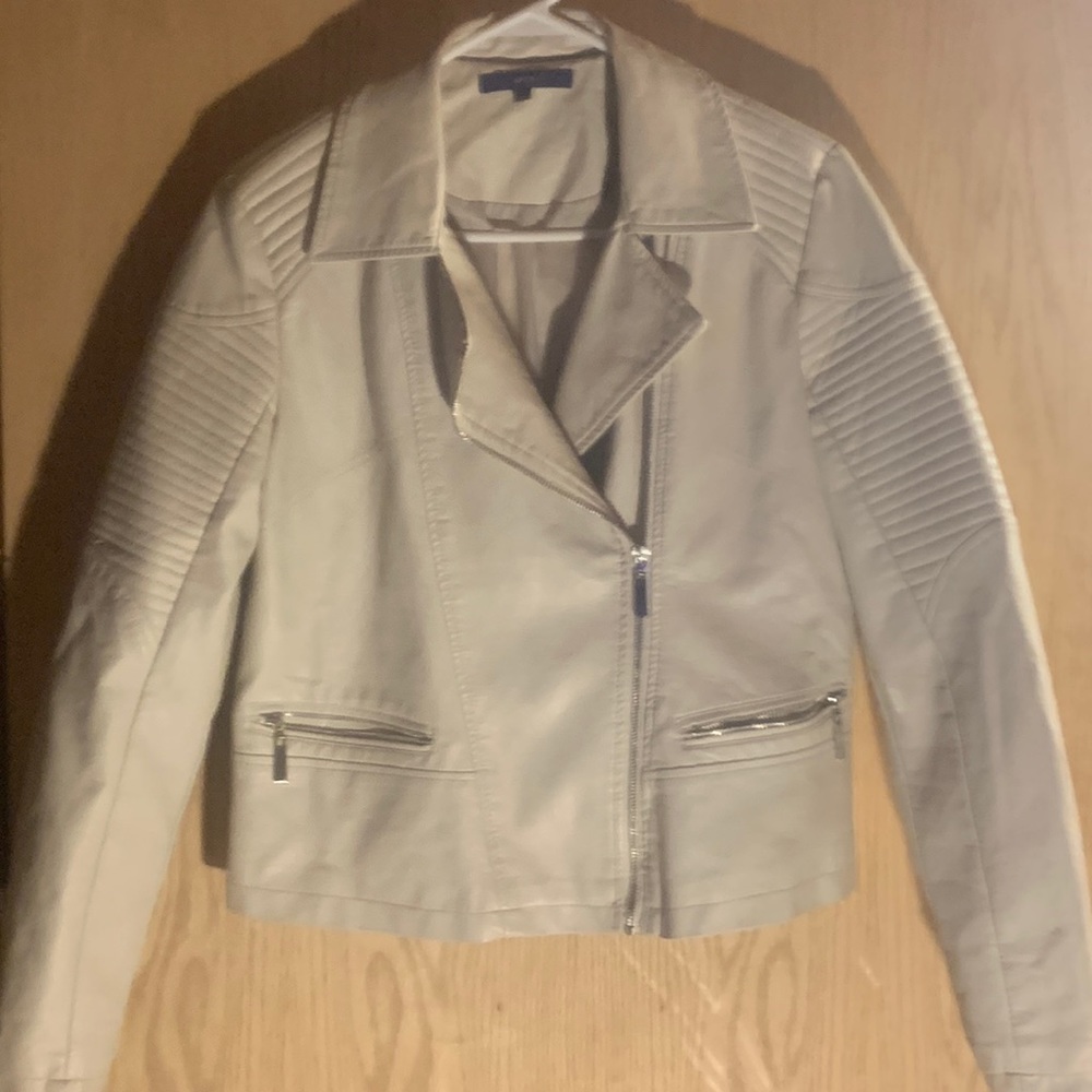 Apt.9 cream leather jacket